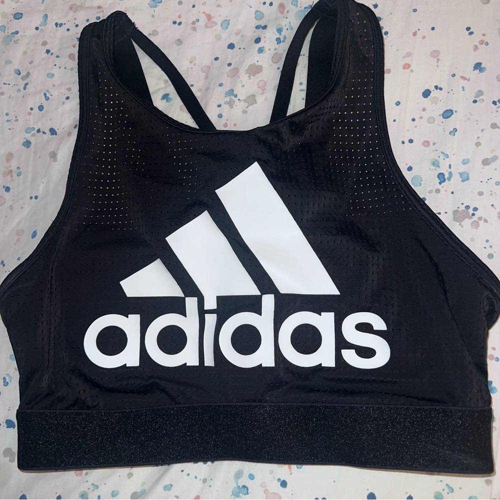 Adidas Womens Halter 2.0 Black Fitness Running Sports Bra Athletic XS